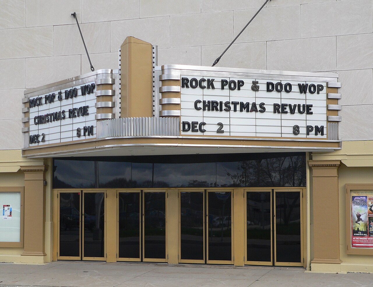 The marquee and Washington Street entrance of the Forum Theatre in downtown Binghamton.