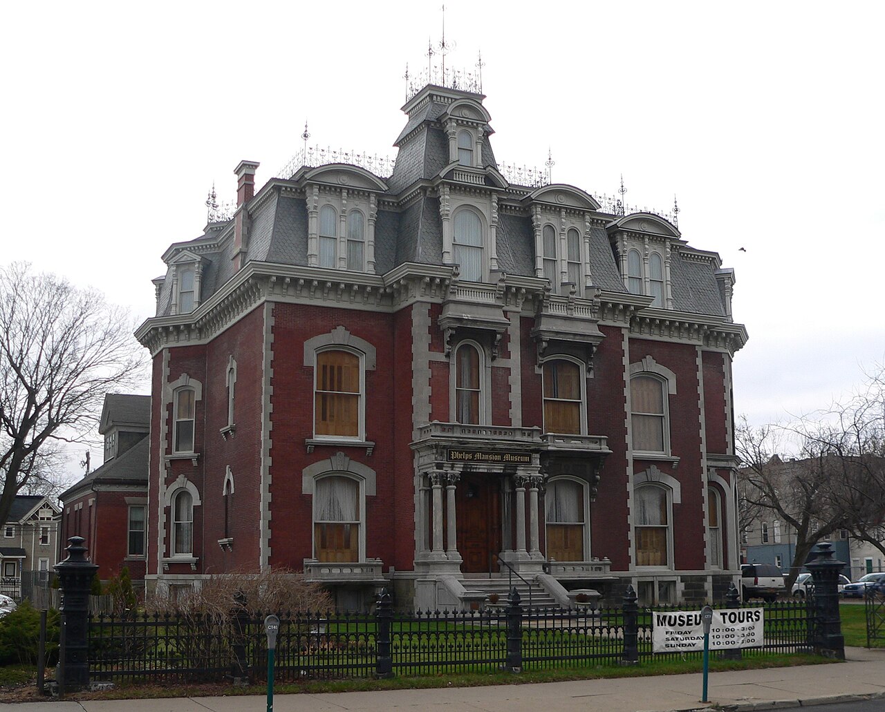 The 1870 Second Empire Phelps Mansion Museum on Court Street in Binghamton.